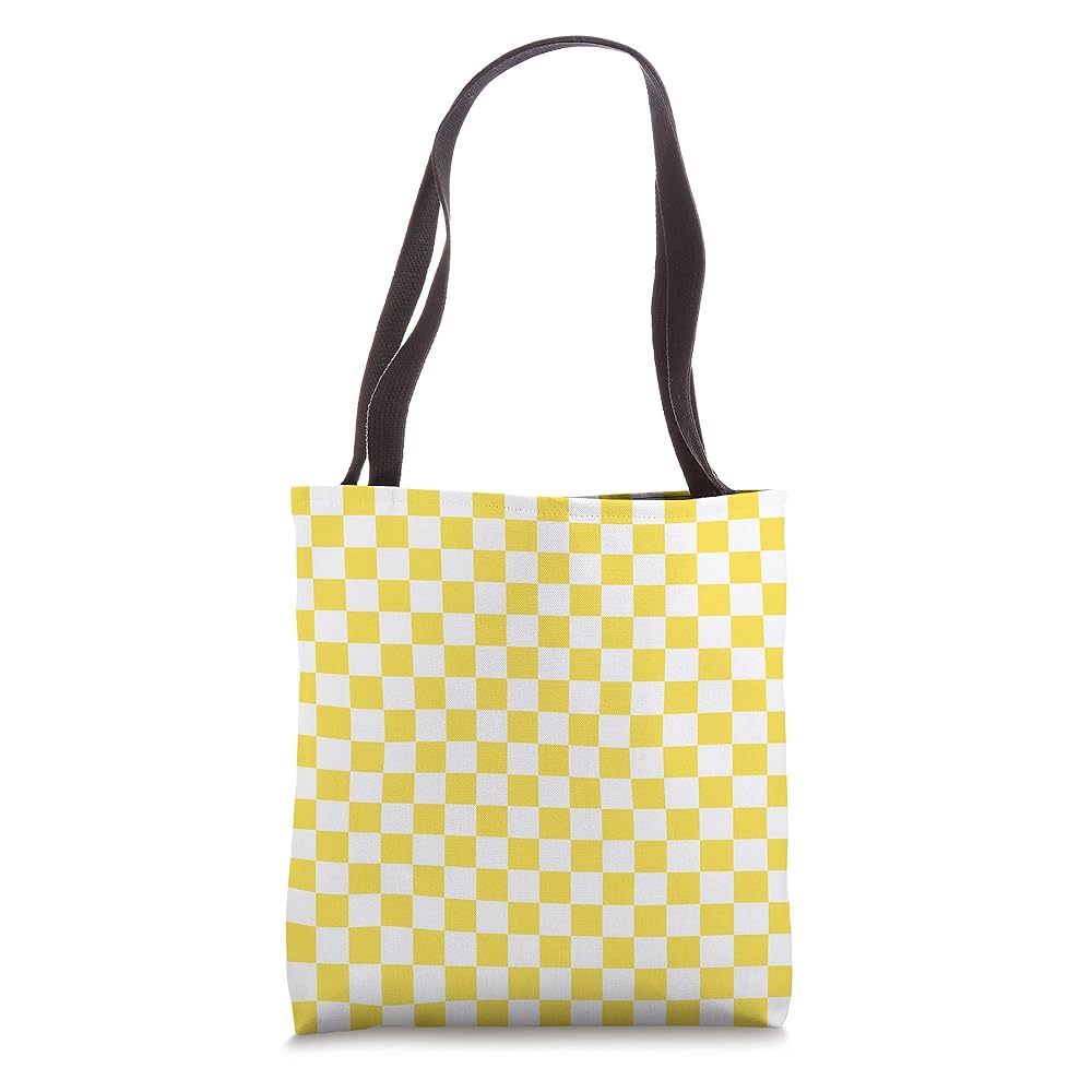 【特価】Felisi checkered pattern tote bag Amazon.com: Gen Z Yellow and White Check Checkerboard